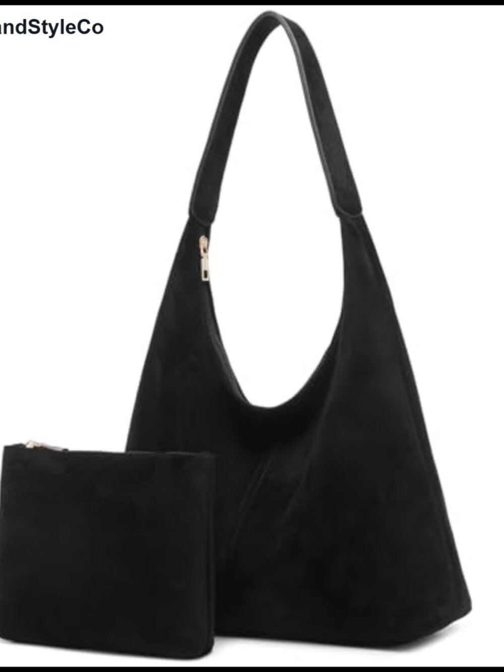 Slouchy Faux Suede Hobo Bag for Women Soft Shoulder Tote Vegan Purse
